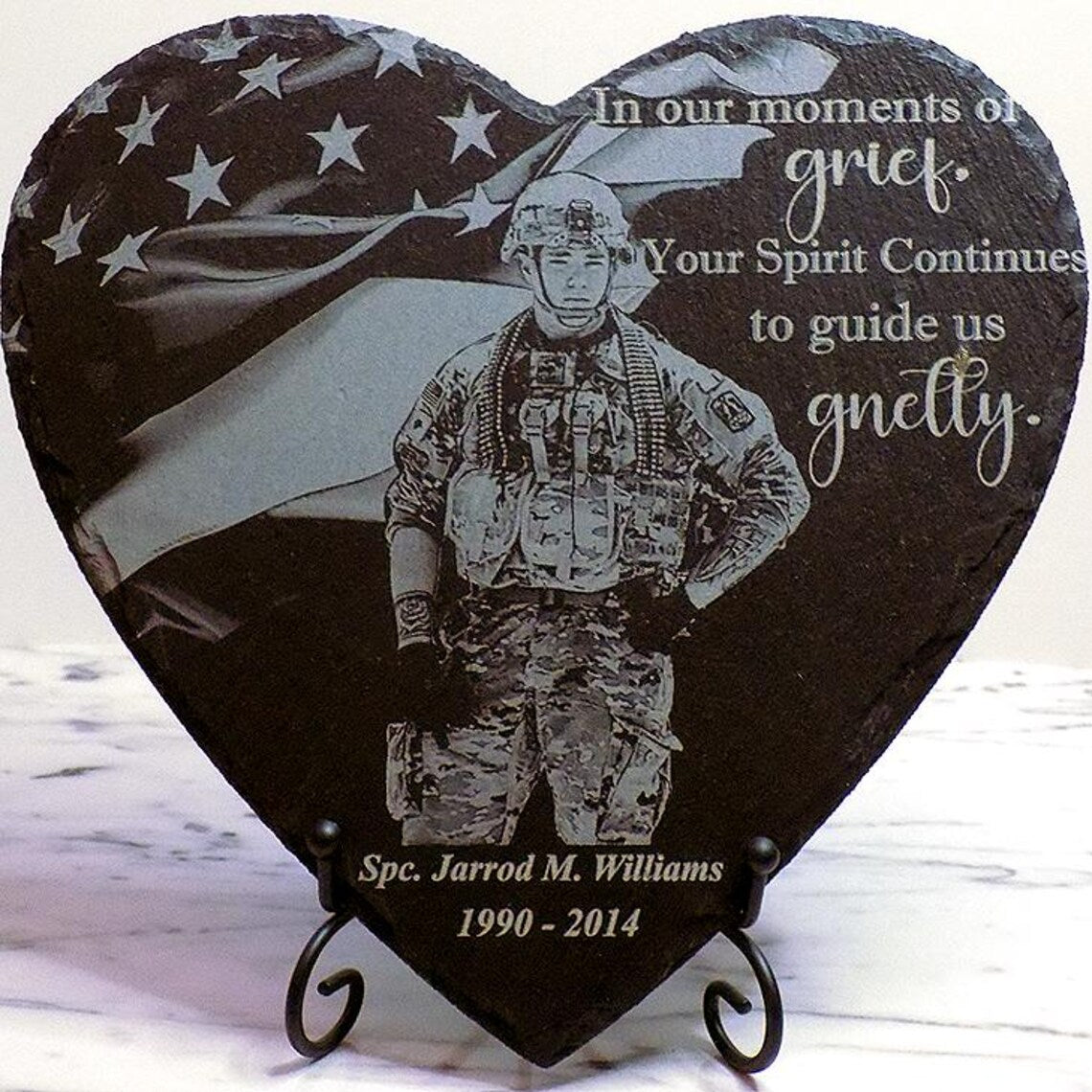 Personalized Memorial Slate Heart