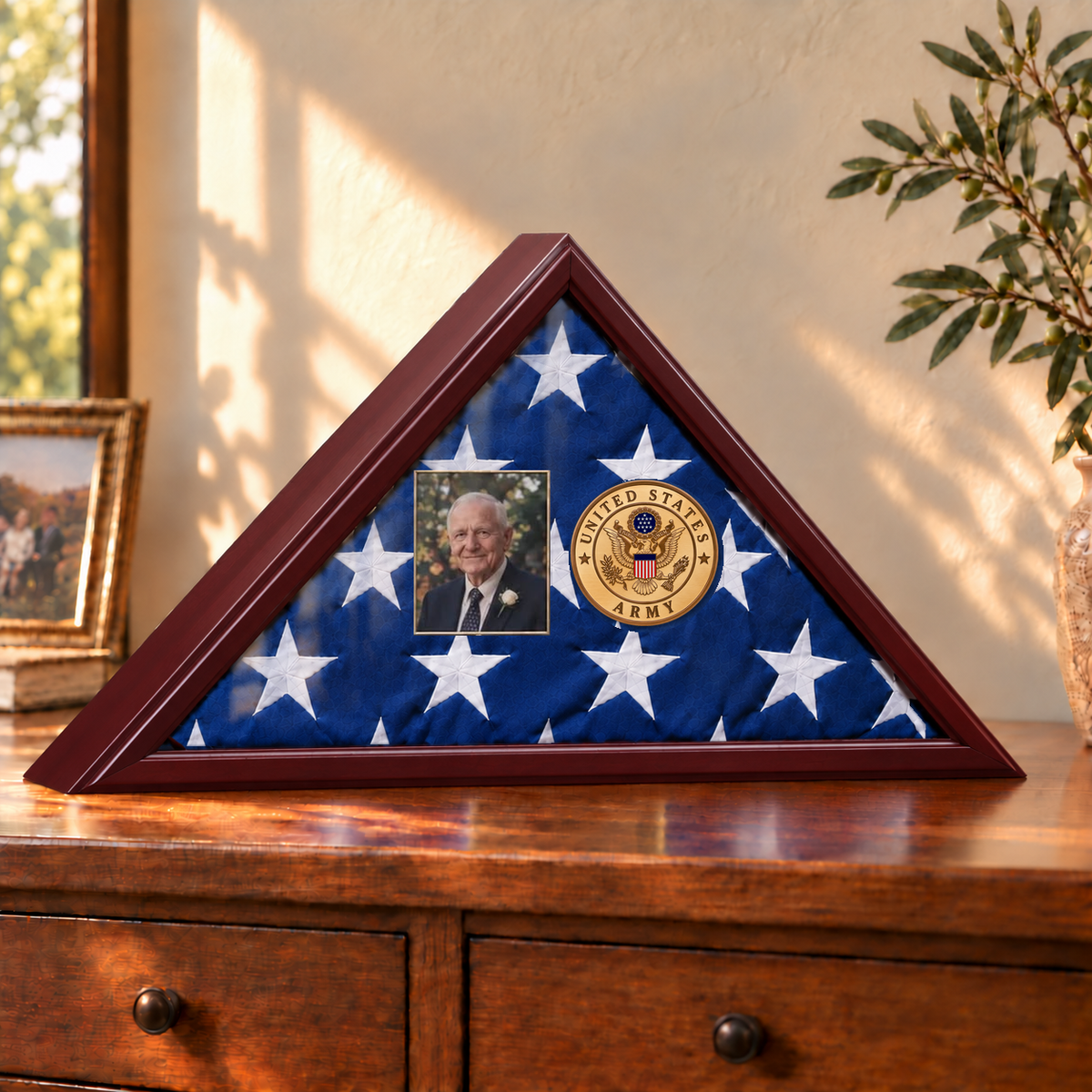 Army flag display case — photo example