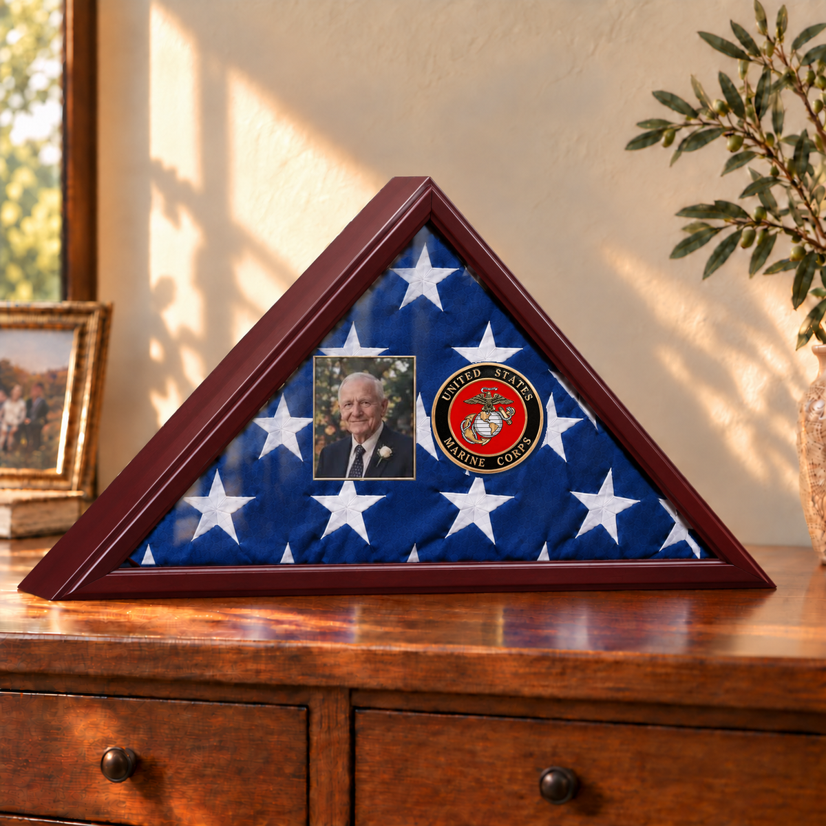Marine Corps flag display case — photo example