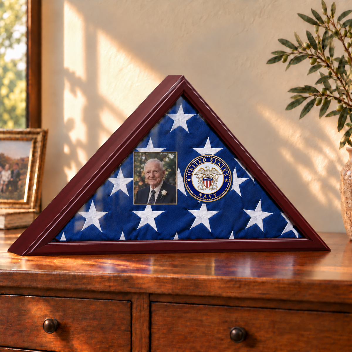 Navy flag display case — photo example